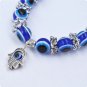 Handmade Unisex Evil Eye Glass Beads Palm Elastic Bracelet