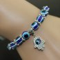 Handmade Unisex Evil Eye Glass Beads Palm Elastic Bracelet