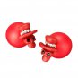 Punk Skull Zircon Crystal Double Side Stud Earrings Women Jewelry