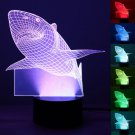 Touch 7 Color Changing LED 3D Illuminated Shark Lamp USB Illusion Light Desk Decor