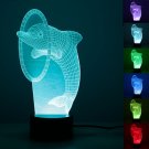 3D Dolphin Optical illusion 7 Color Changing USB Touch LED Desk Table Night Light Lamp Decor