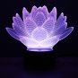 3D Optical illusion Lotus Flower USB 7 Colors Changing LED Desk Table Light Lamp