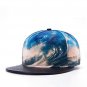 Men 3D Beach Printed Polyester Leather Adjustable Baseball Cap Hip Hop Snapback hat