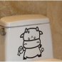 CUTE LITTLE TOILET COW DESIGN Decal Wall Sticker Set Cute Decal Set