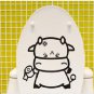 CUTE LITTLE TOILET COW DESIGN Decal Wall Sticker Set Cute Decal Set