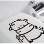 CUTE LITTLE TOILET COW DESIGN Decal Wall Sticker Set Cute Decal Set