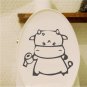 CUTE LITTLE TOILET COW DESIGN Decal Wall Sticker Set Cute Decal Set