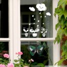 Cute Litte Plant Design Background Free Style WHITE Color  30 cm x 35 cm Wall Sticker Decal Set