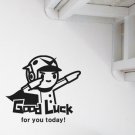 GOOD LUCK BOY Free Style BLACK Color Wall Sticker Decal Set