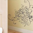 Peony Flower Background Free Style Black Color 60 cm x 58 cm Wall Sticker Decal Set