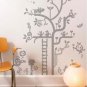 Cute Devil Ghost Cartoon with Tree Free Style BLACK Color 100 cm x 115 cm Wall Sticker Decal Set