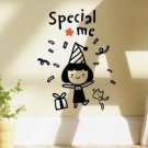 Cute Little Girl with Special Me Decal Wall Sticker Set Cute Decal Set