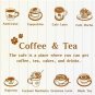 Coffee & Tea Cafe Design Free Style BLACK Color Wall Sticker Decal Set