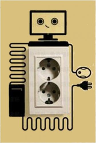 ROBOT Design Free Style BLACK Color 25 cm x 19.5 cm Wall Sticker Decal Decoration Set