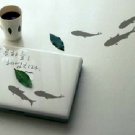 INK Fish Design Background Free Style GREY Color Wall Sticker Decal Set