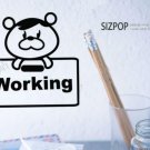 Cute WORKING BEAR Design 20 x 20.6 cm Wall Sticker Decal Set