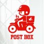 POST BOX Design Free Style RED Color Wall Sticker Decal Set