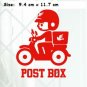 POST BOX Design Free Style RED Color Wall Sticker Decal Set