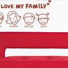 I Love My Family Cute Adorable Design Home DIY Room Decoration Decal Wall Sticker Set