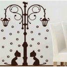 2 Cat Under Street Lamp Face to Face Cute Home DIY KID's Room Decoration Wall Sticker Decal