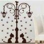 2 Cat Under Street Lamp Face to Face Cute Home DIY KID's Room Decoration Wall Sticker Decal