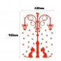 2 Cat Under Street Lamp Face to Face Cute Home DIY KID's Room Decoration Wall Sticker Decal