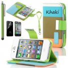 Khaki Iphone Wallet with Accessories