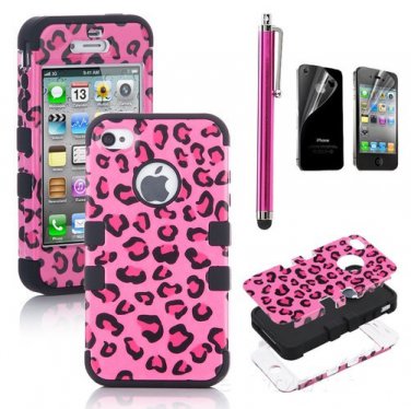 Pink Leopard iPhone Case w/ Accessories