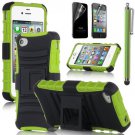 Green Rugged iPhone Case w/ Accessories