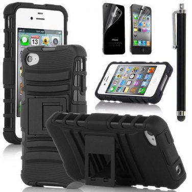 Black Rugged iPhone Case w/ Accessories
