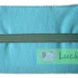 Credit Name Card Holder w/ Elastic Band : Blue Lucky Cat Flower Embroider