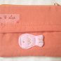 Coin Purse + Tissue Pouch : Brown Lucky Cat & Butterfly Cotton
