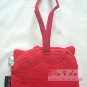 Coin Purse Wristlet : Red Lucky Cat & Ribbon Cotton