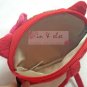 Coin Purse Wristlet : Red Lucky Cat & Ribbon Cotton