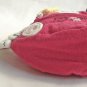 Dark Pink Lucky Cat Cotton Coin Purse w/ Key Chain Keyring