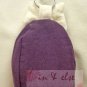 Purple Lucky Cat Cotton Coin Purse w/ Key Chain Keyring