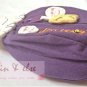 Purple Lucky Cat Cotton Coin Purse w/ Key Chain Keyring
