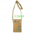Phone iPhone Bag Case Shoulder Strap w Purse ANIMOB VELVET VELOUR / Light Brown