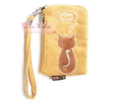 iPhone 4/4S Case Phone Pouch Purse Wristlet ANIMOB VELVET / Yellow