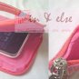 iPhone 4/4S/5 Case Phone Pouch Purse Wristlet ANIMOB FLOWER CANVAS / Peach