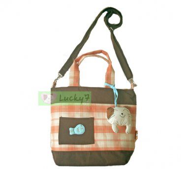2 Styles Shoulder Bag, Handbag LUCKY CAT SCOTCH / Brown