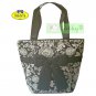 NaRaYa Thai Cotton Large Shoulder Shopper Bag Tote / Navy Blue Ribbon