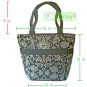 NaRaYa Thai Cotton Large Shoulder Shopper Bag Tote / Navy Blue Ribbon