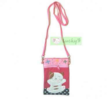 Phone Case Lanyard Neck Strap for iPhone 4/4S/5s/5c, Galaxy S3,S4 : Pink Lucky Cat Polka Dots