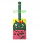 "Have a good trip" Rubber Luggage ID Name Travel School Bag Tag // Little Cat