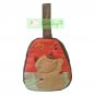 Lucky Cat Dancing Cotton Handbag Bag for Girl Woman / Brown-Orange