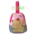 Lucky Cat Dancing Cotton Handbag Bag for Girl Woman / Pink