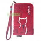 iPhone 4/4S/5 Galaxy S3 S4 Case Phone Pouch ANIMOB EMBROIDER // Red