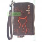 iPhone 4/4S/5 Galaxy S3 S4 Case Phone Pouch ANIMOB EMBROIDER // Brown