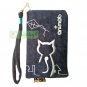 iPhone 4/4S/5 Galaxy S3 S4 Case Phone Pouch ANIMOB EMBROIDER // Navy Blue